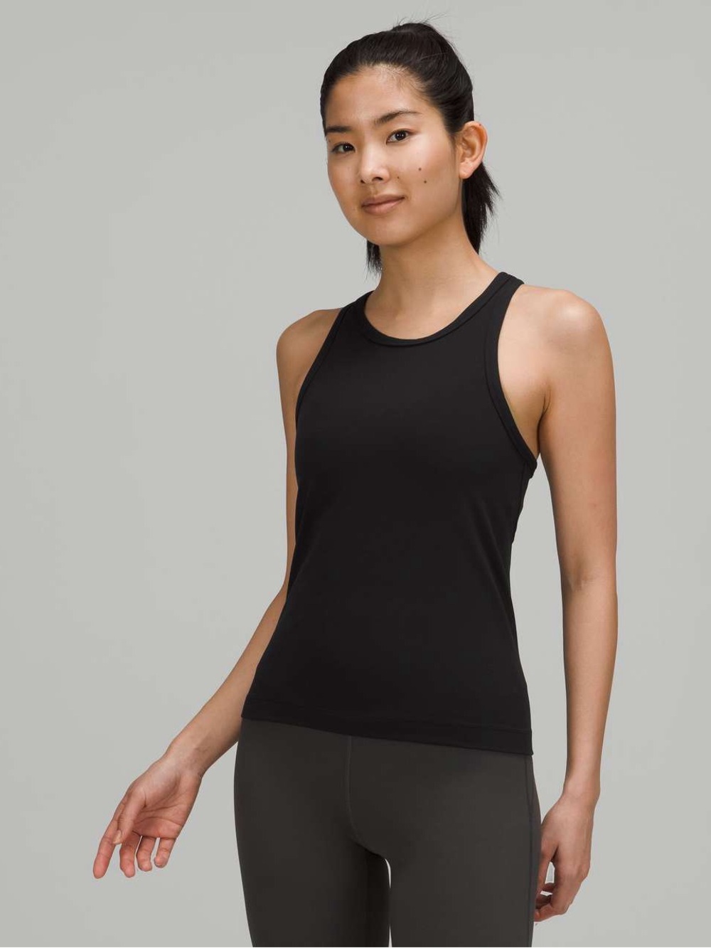 Lululemon Align Waist-Length Racerback Tank Top Black PTP 17”